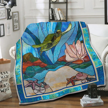 litzzy Turtle Fleece Blanket HST19102538 Fleece Blanket   