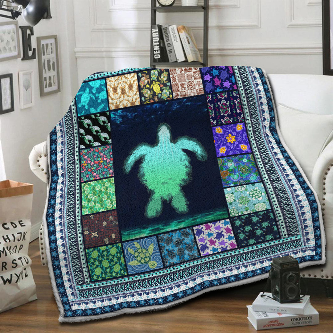 litzzy Turtle Fleece Blanket HST19102539 Fleece Blanket   
