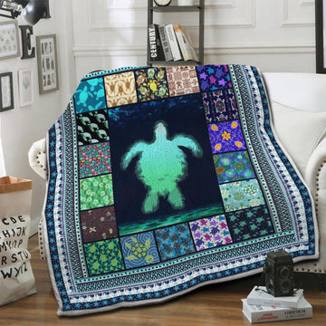 litzzy Turtle Fleece Blanket HST19102539 Fleece Blanket   