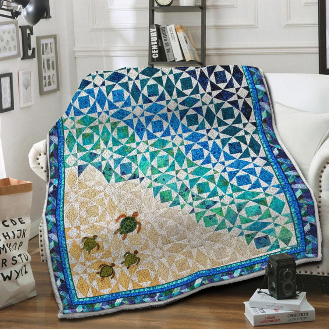litzzy Turtle Fleece Blanket HST19102542 Fleece Blanket   