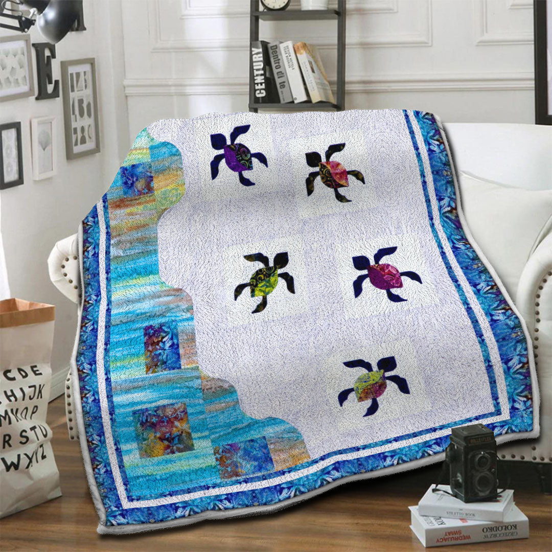 litzzy Turtle Fleece Blanket HST19102543 Fleece Blanket   