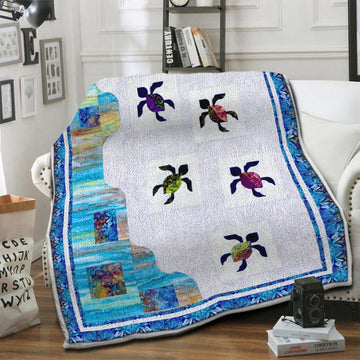 litzzy Turtle Fleece Blanket HST19102543 Fleece Blanket   
