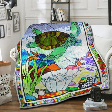 litzzy Turtle Fleece Blanket HST19102544 Fleece Blanket   