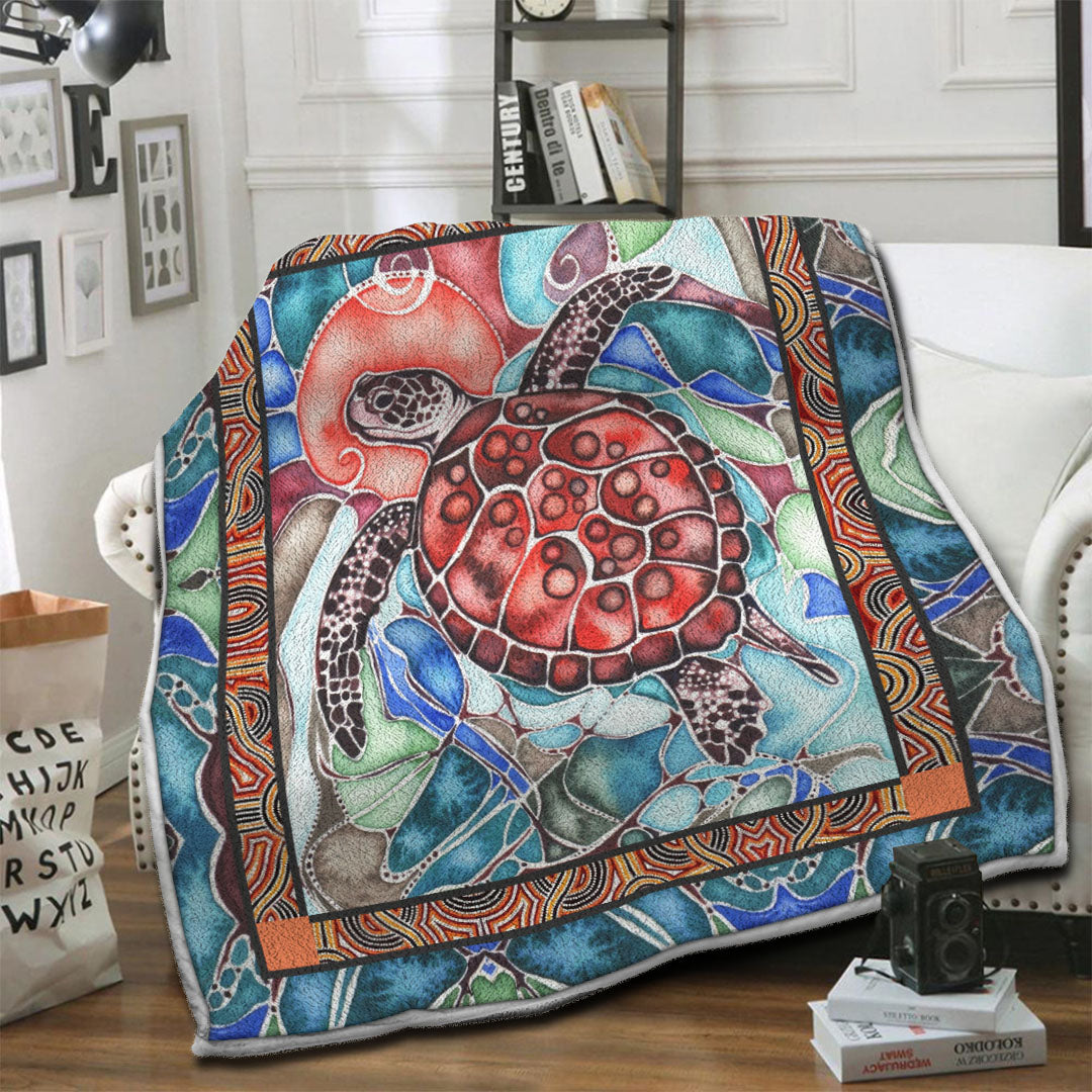 litzzy Turtle Fleece Blanket HST19102548 Fleece Blanket   