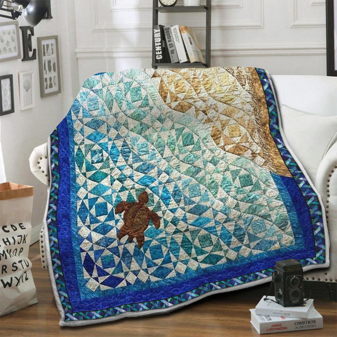 litzzy Turtle Fleece Blanket HST19102549 Fleece Blanket   
