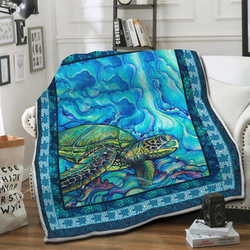 litzzy Turtle Fleece Blanket HST19102550 Fleece Blanket   