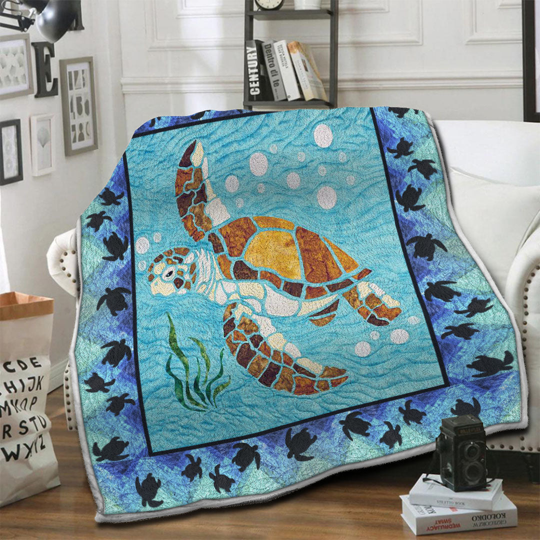 litzzy Turtle Fleece Blanket HST19102551 Fleece Blanket   