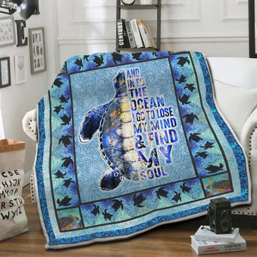 litzzy Turtle Fleece Blanket HST19102552 Fleece Blanket   