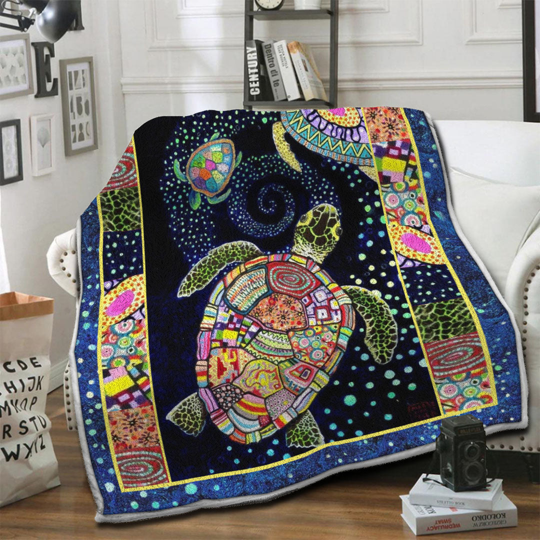 litzzy Turtle Fleece Blanket HST19102555 Fleece Blanket   