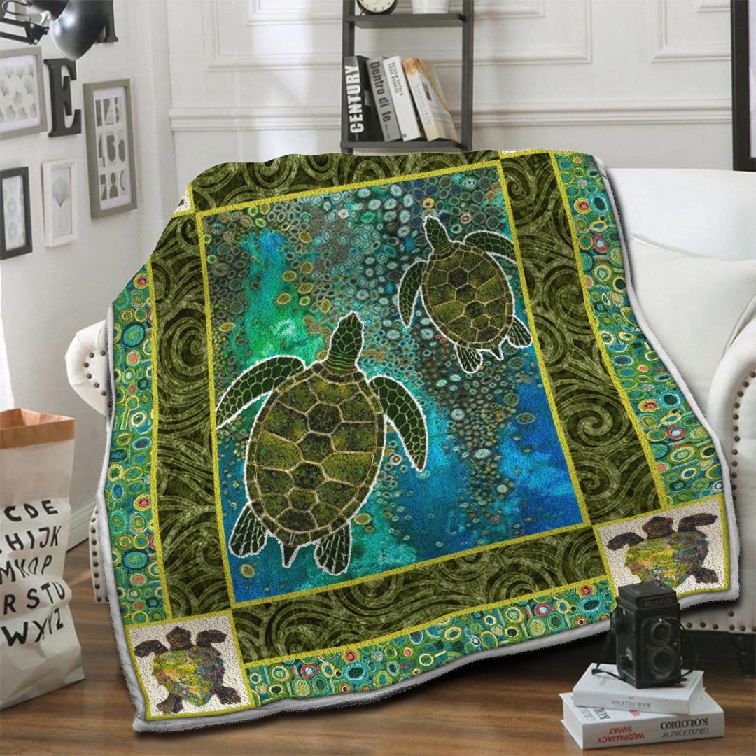 litzzy Turtle Fleece Blanket HST19102557 Fleece Blanket   