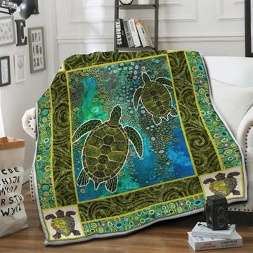 litzzy Turtle Fleece Blanket HST19102557 Fleece Blanket   