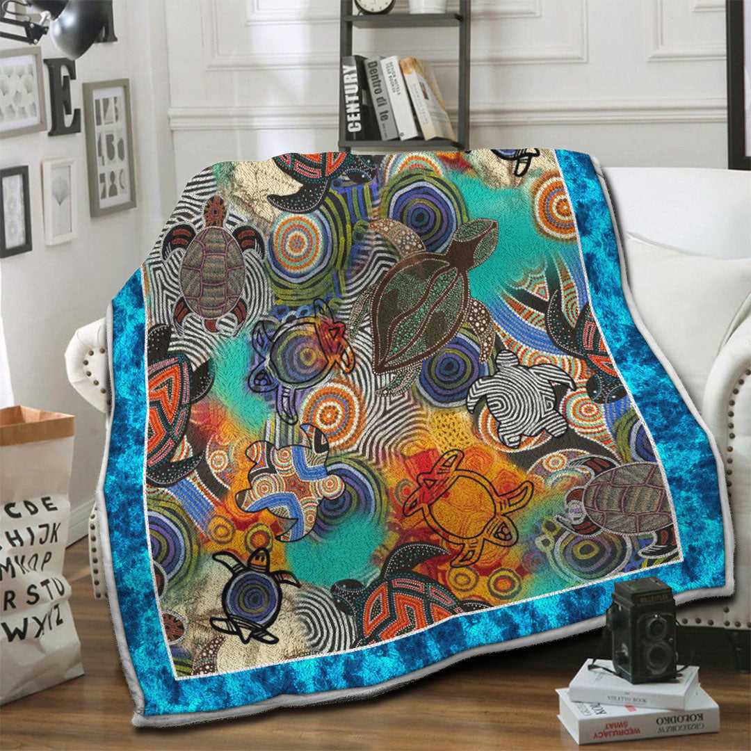 litzzy Turtle Fleece Blanket HST19103451 Fleece Blanket   