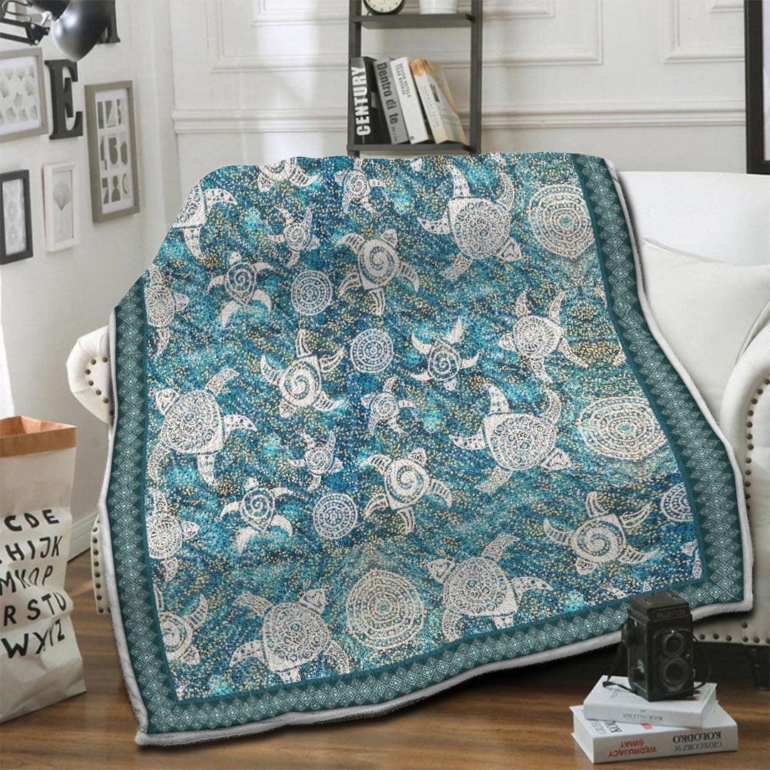 litzzy Turtle Fleece Blanket HST19103452 Fleece Blanket   