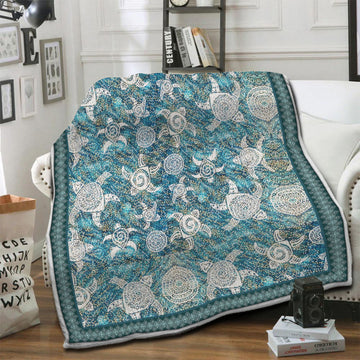 litzzy Turtle Fleece Blanket HST19103452 Fleece Blanket   