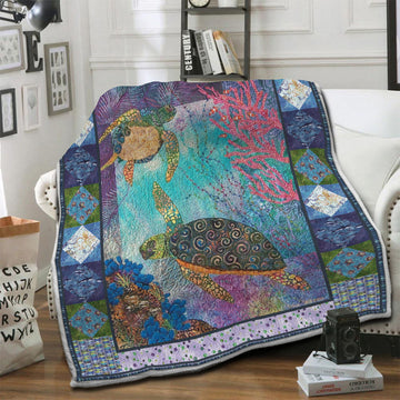 litzzy Turtle Fleece Blanket HST19103454 Fleece Blanket   