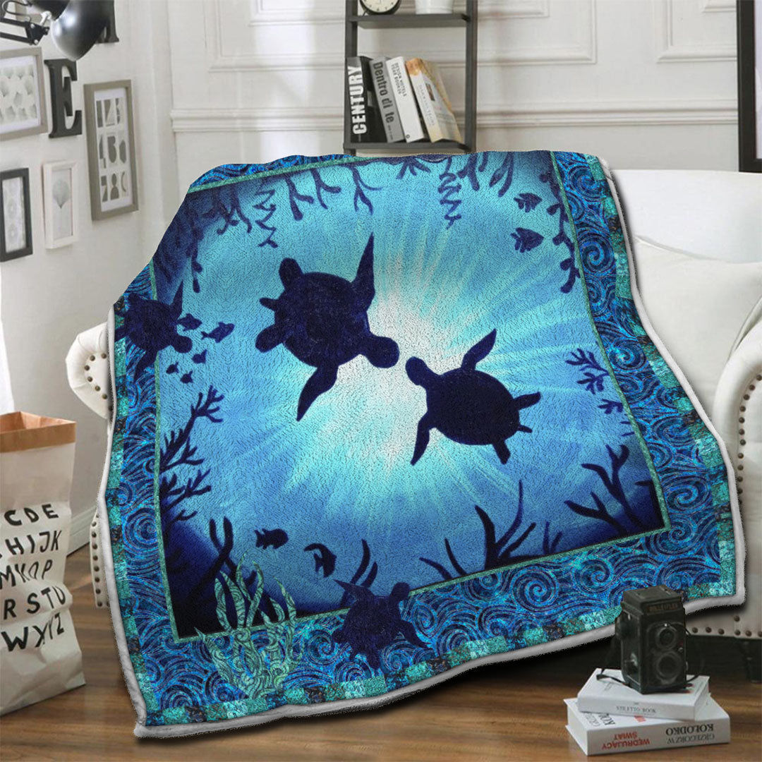 litzzy Turtle Fleece Blanket HST19103455 Fleece Blanket   