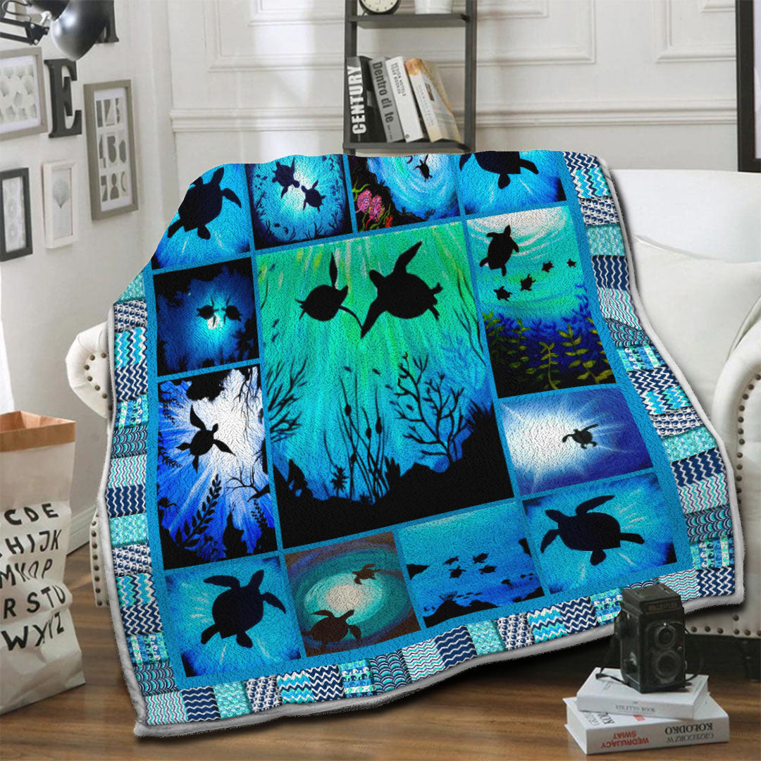 litzzy Turtle Fleece Blanket HST19103457 Fleece Blanket   
