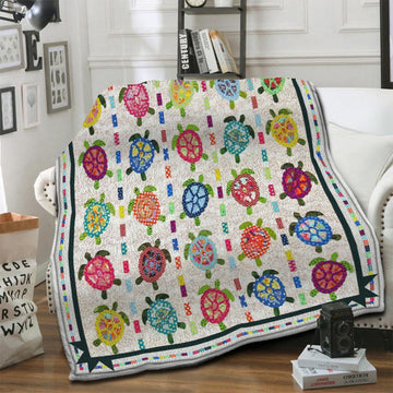 litzzy Turtle Fleece Blanket HST19103458 Fleece Blanket   