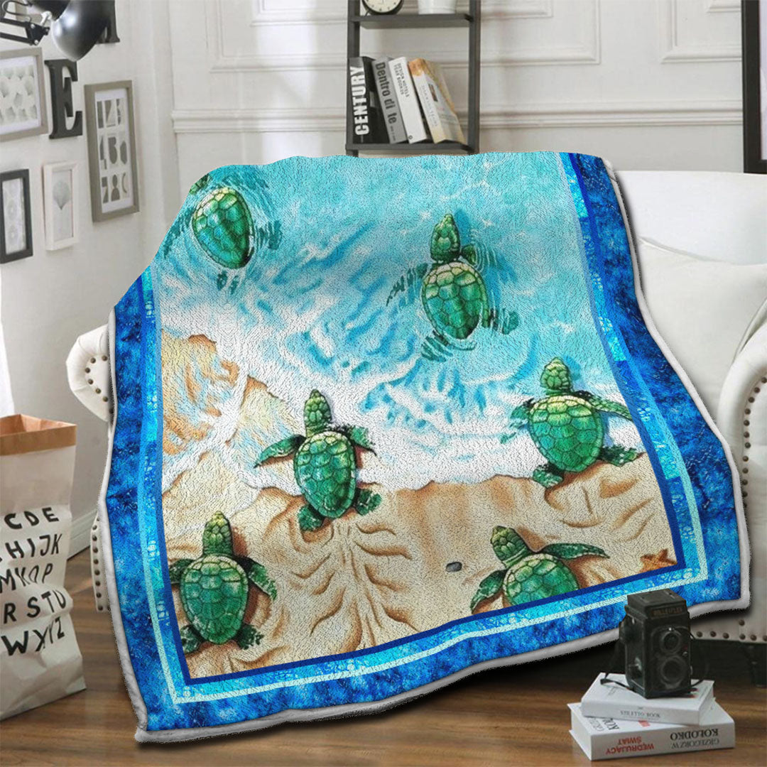 litzzy Turtle Fleece Blanket HST19103460 Fleece Blanket   
