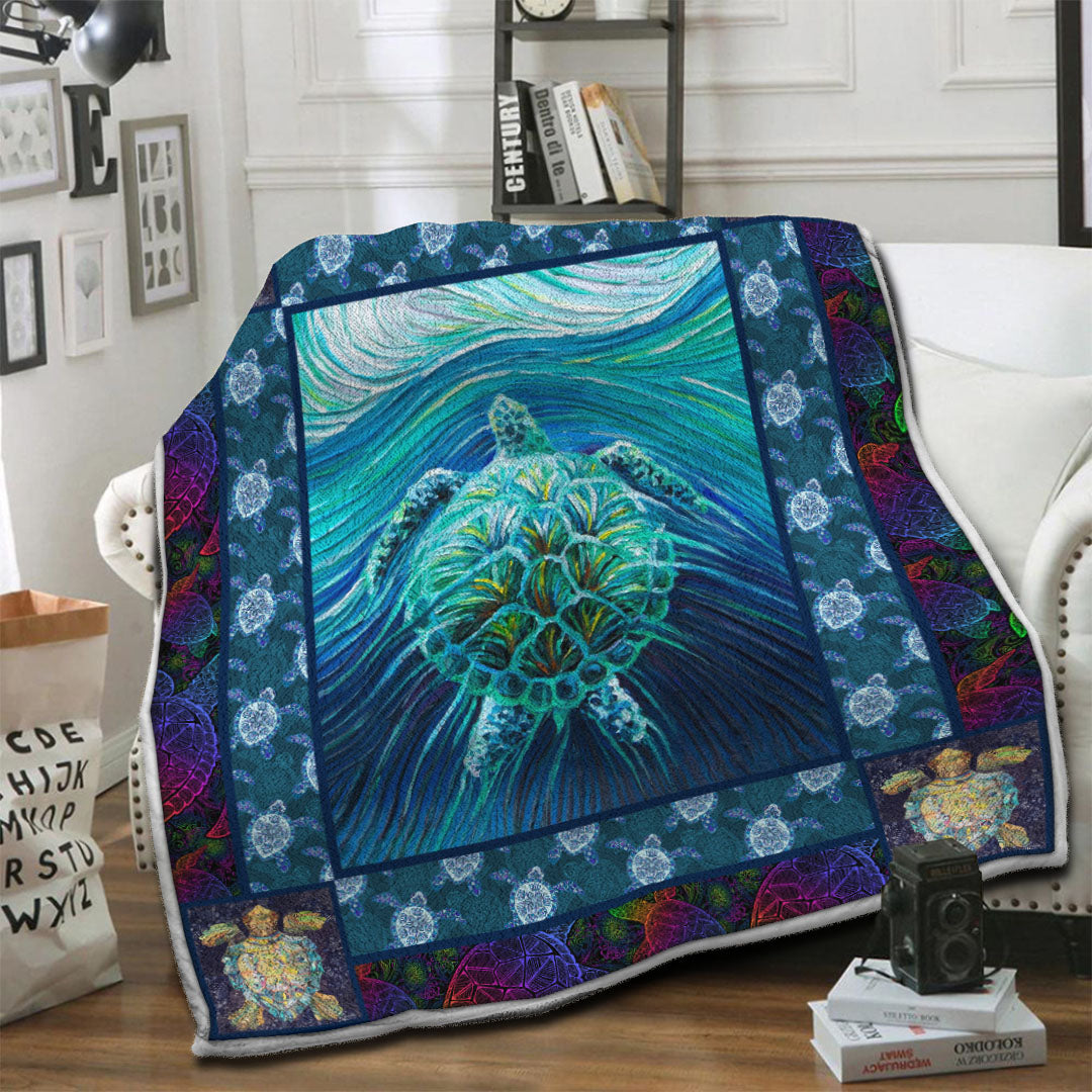 litzzy Turtle Fleece Blanket HST19103461 Fleece Blanket   