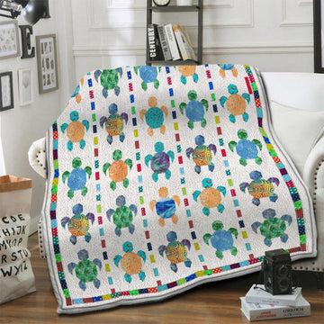 litzzy Turtle Fleece Blanket HST19103463 Fleece Blanket   