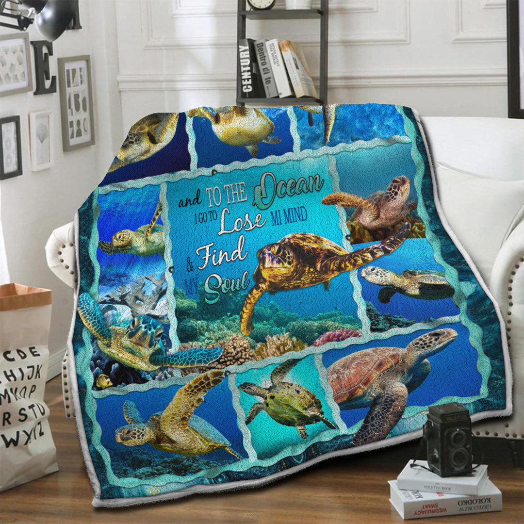 litzzy Turtle Fleece Blanket HST19103464 Fleece Blanket   