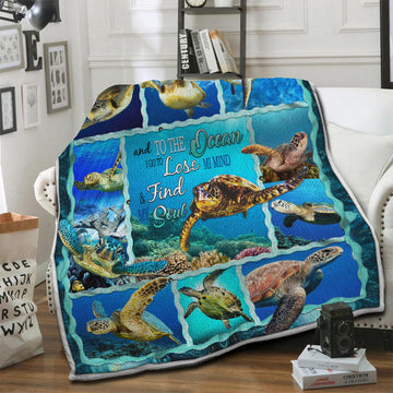 litzzy Turtle Fleece Blanket HST19103464 Fleece Blanket   