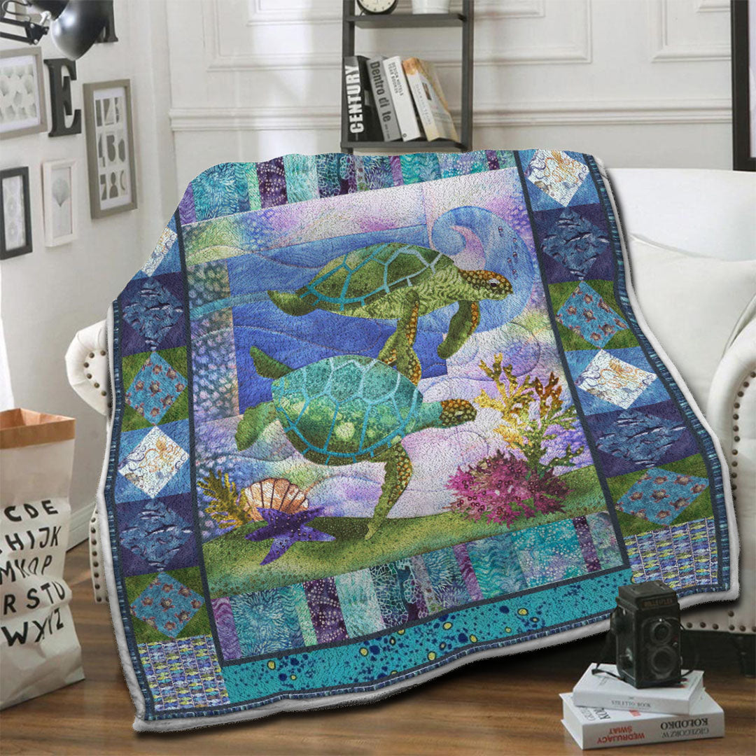litzzy Turtle Fleece Blanket HST19103467 Fleece Blanket   