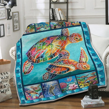 litzzy Turtle Fleece Blanket HST19103468 Fleece Blanket   