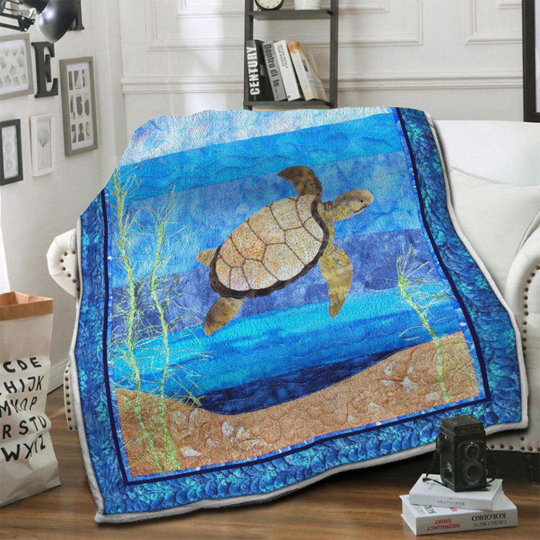 litzzy Turtle Fleece Blanket HST19103470 Fleece Blanket   