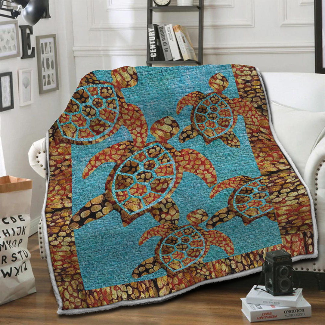 litzzy Turtle Fleece Blanket HST19103472 Fleece Blanket   