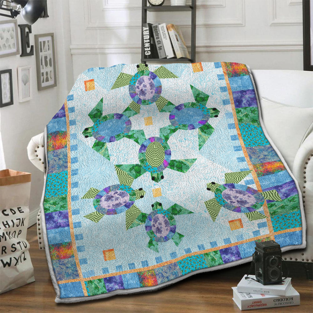litzzy Turtle Fleece Blanket HST19103476 Fleece Blanket   