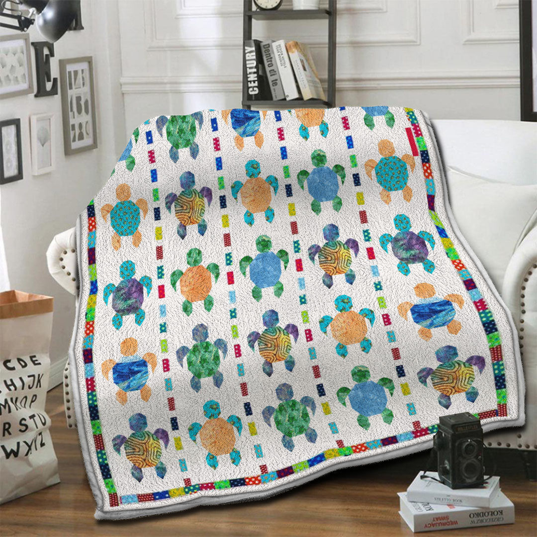litzzy Turtle Fleece Blanket HST19103480 Fleece Blanket   