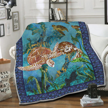 litzzy Turtle Fleece Blanket HST19103876 Fleece Blanket   