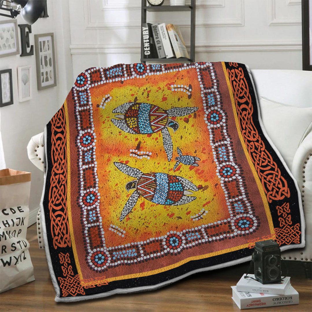 litzzy Turtle Fleece Blanket HST19103878 Fleece Blanket   