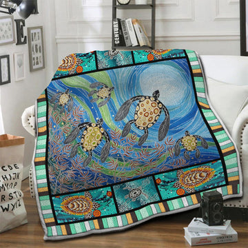 litzzy Turtle Fleece Blanket HST19103879 Fleece Blanket   