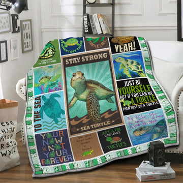 litzzy Turtle Fleece Blanket HST19103880 Fleece Blanket   