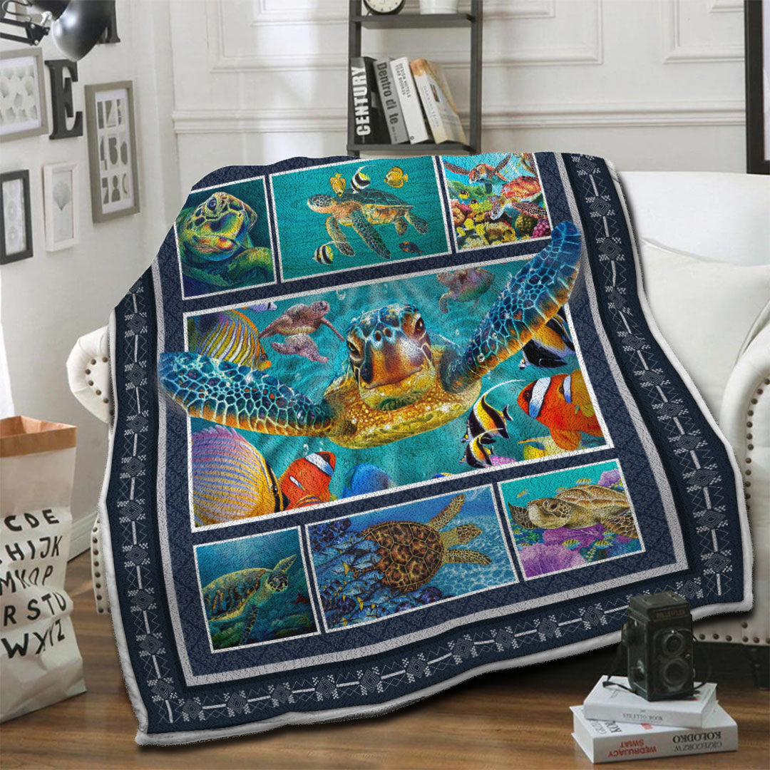 litzzy Turtle Fleece Blanket HST19103881 Fleece Blanket   