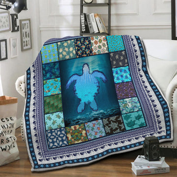 litzzy Turtle Fleece Blanket HST19103883 Fleece Blanket   