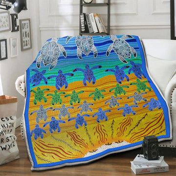 litzzy Turtle Fleece Blanket HST19103889 Fleece Blanket   
