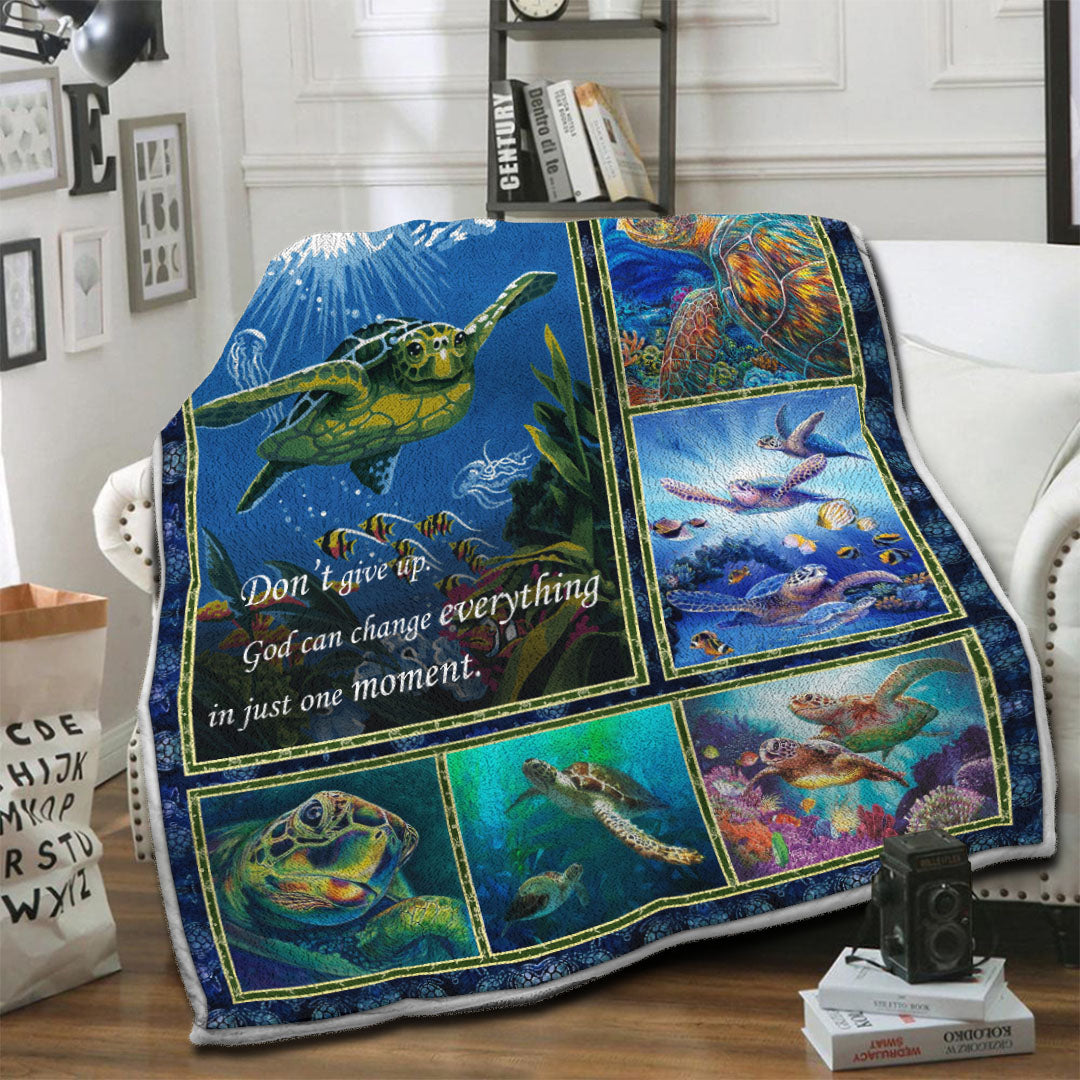 litzzy Turtle Fleece Blanket HST19103892 Fleece Blanket   