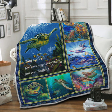 litzzy Turtle Fleece Blanket HST19103892 Fleece Blanket   