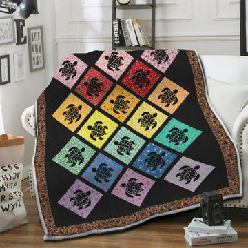 litzzy Turtle Fleece Blanket HST19103893 Fleece Blanket   
