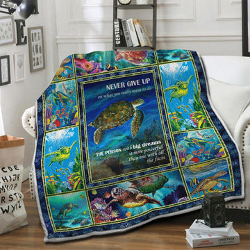 litzzy Turtle Fleece Blanket HST19103894 Fleece Blanket   