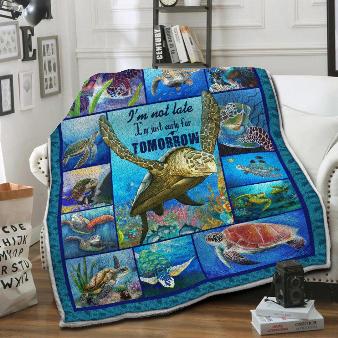 litzzy Turtle Fleece Blanket HST19103897 Fleece Blanket   