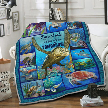 litzzy Turtle Fleece Blanket HST19103897 Fleece Blanket   