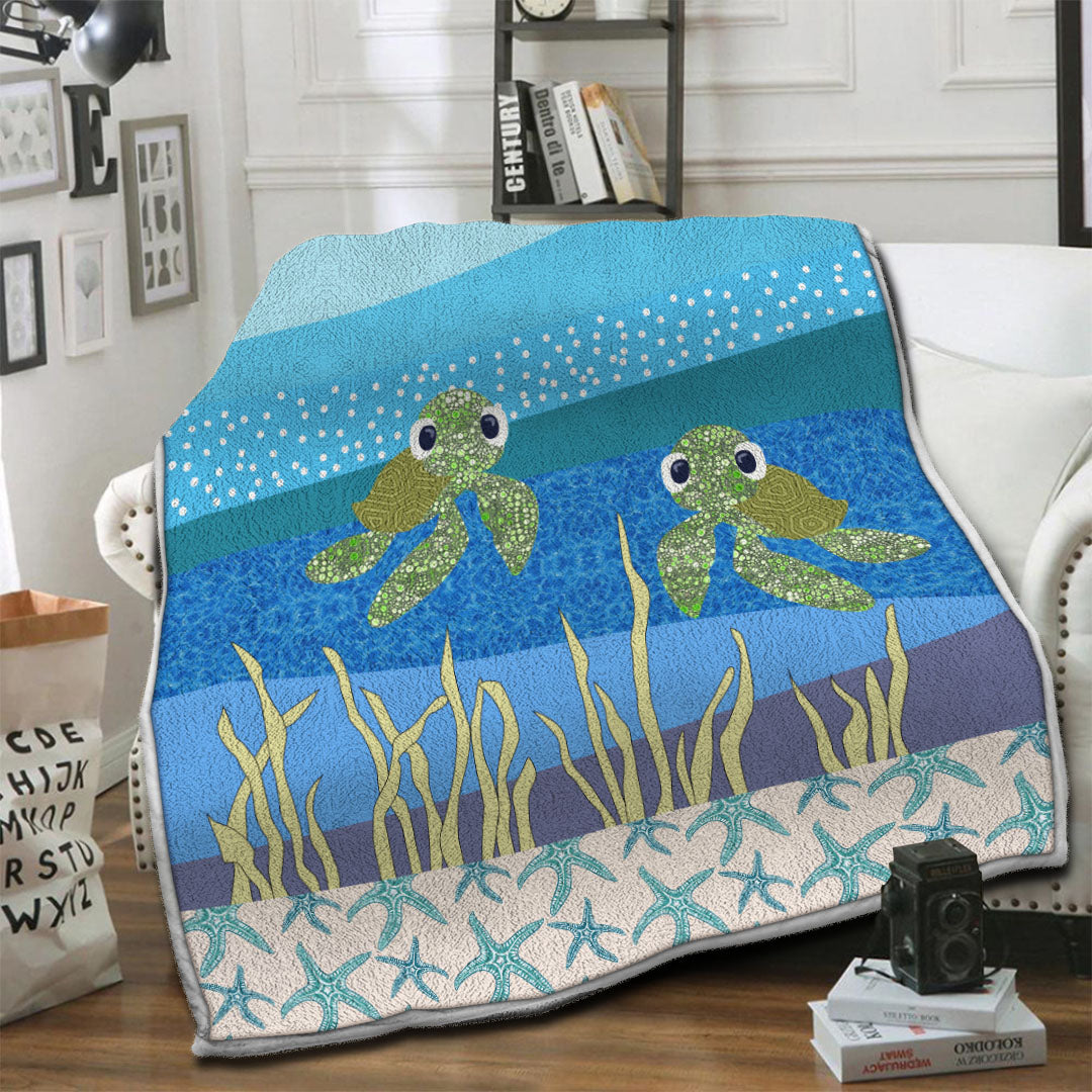 litzzy Turtle Fleece Blanket HST19103900 Fleece Blanket   