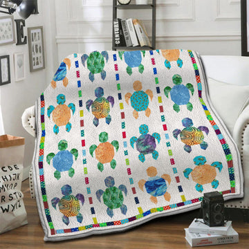 litzzy Turtle Fleece Blanket HST19103902 Fleece Blanket   
