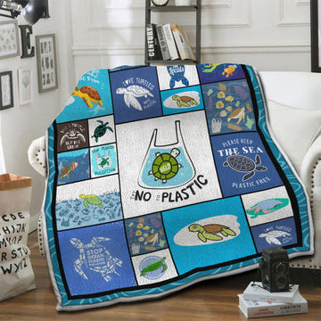 litzzy Turtle Fleece Blanket HST19103903 Fleece Blanket   