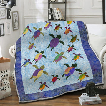 litzzy Turtle Fleece Blanket HST19103904 Fleece Blanket   